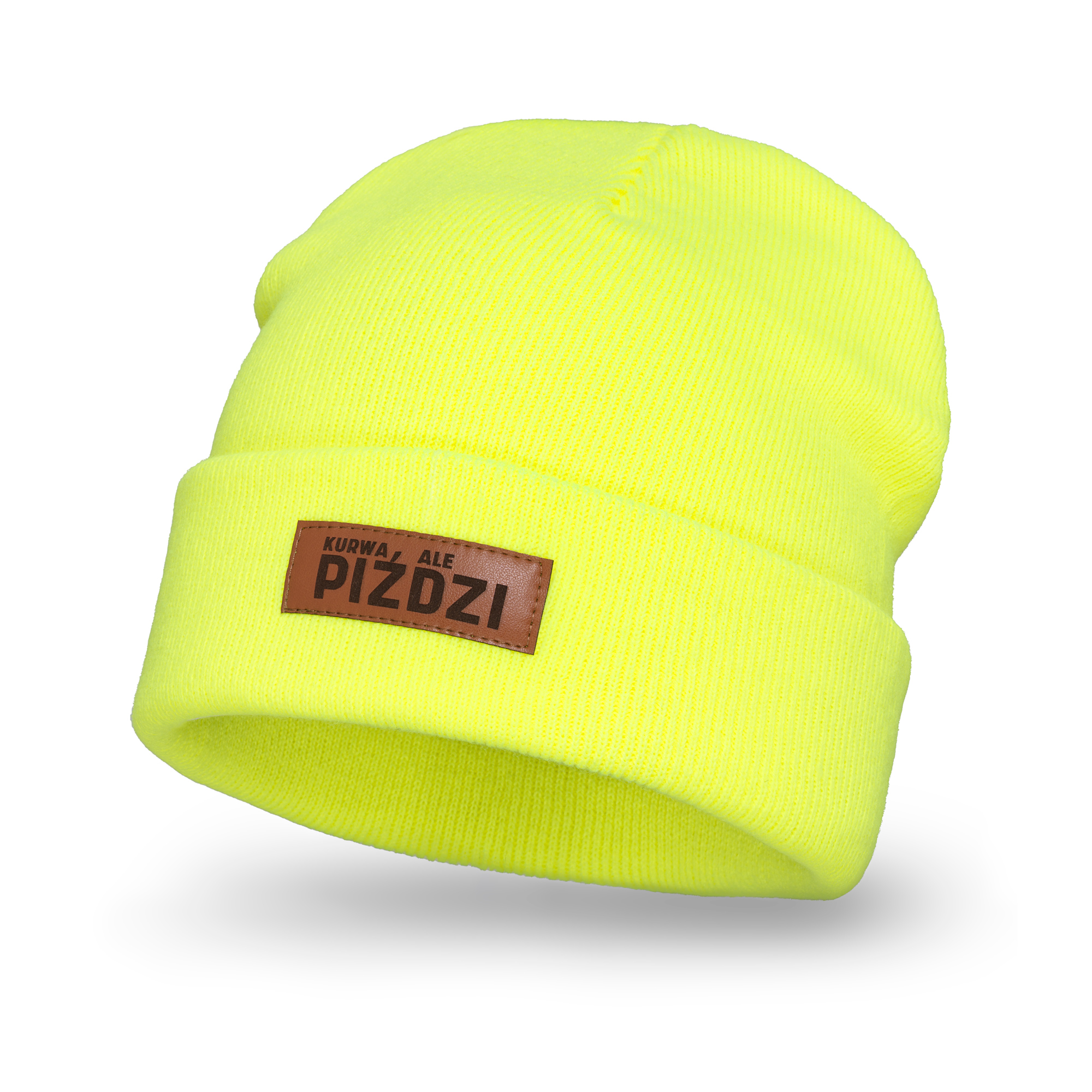 piździ - czapka zimowa limonkowa