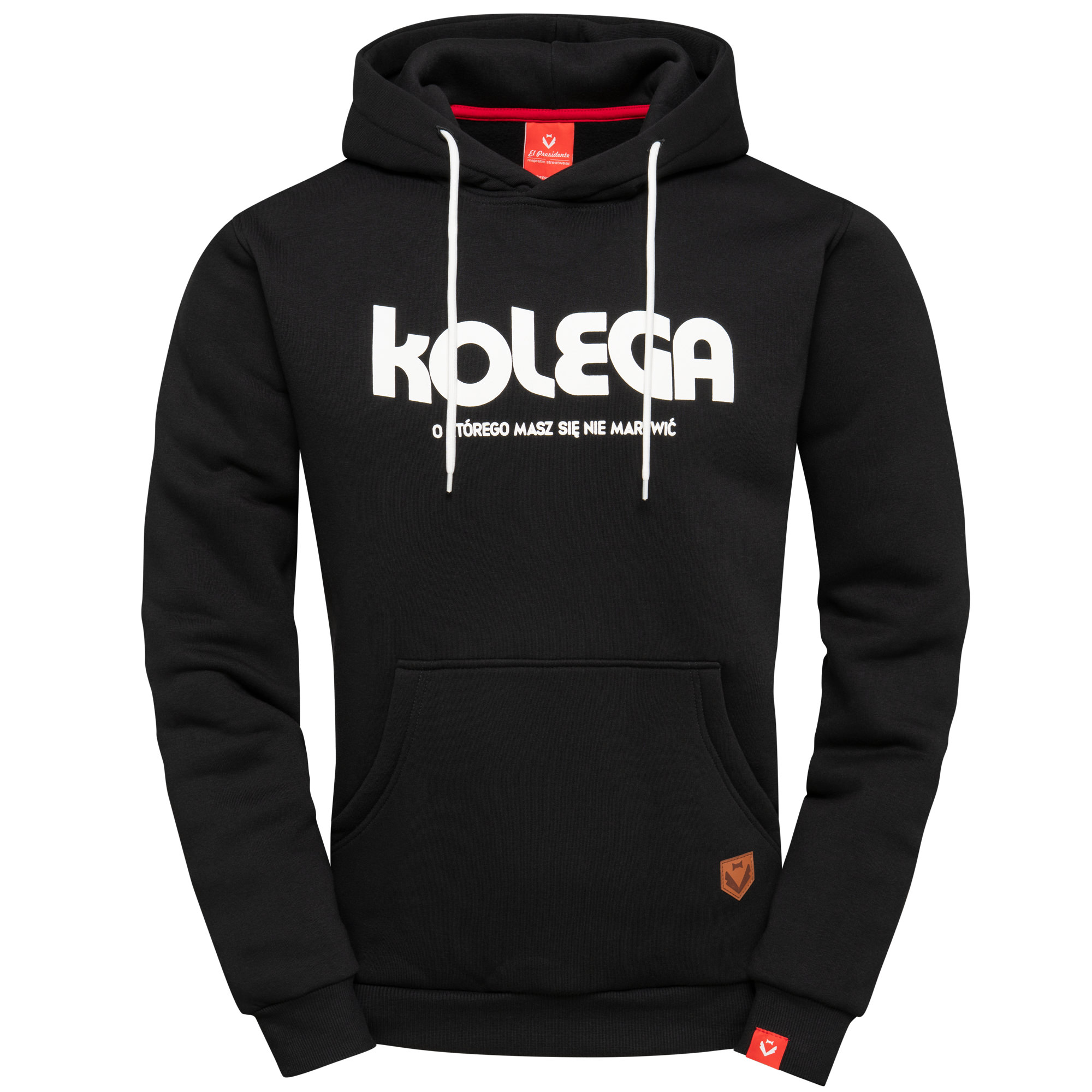 bluza męska czarna z nadrukiem kolega o którego masz się nie martwić