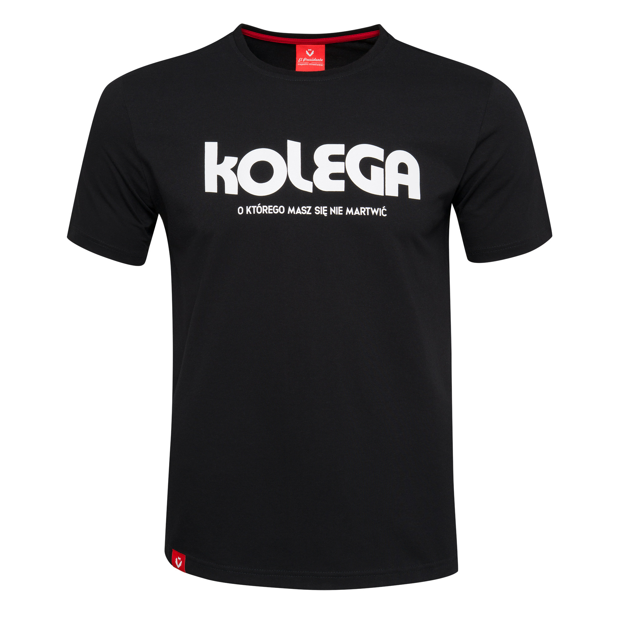 koszulka męska czarna z nadrukiem kolega o którego masz się nie martwić