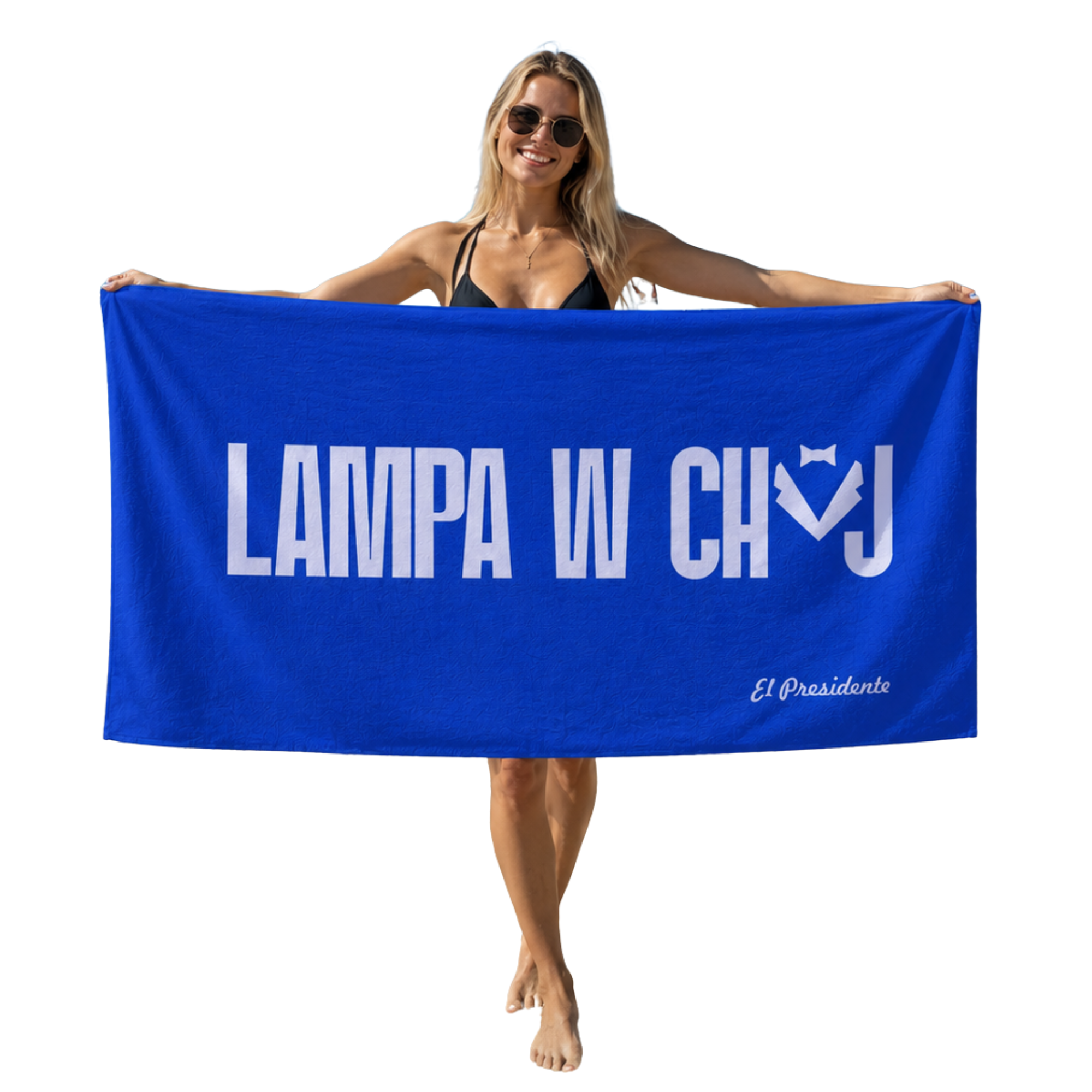 ręcznik na plaże z nadrukiem lampa w chuj